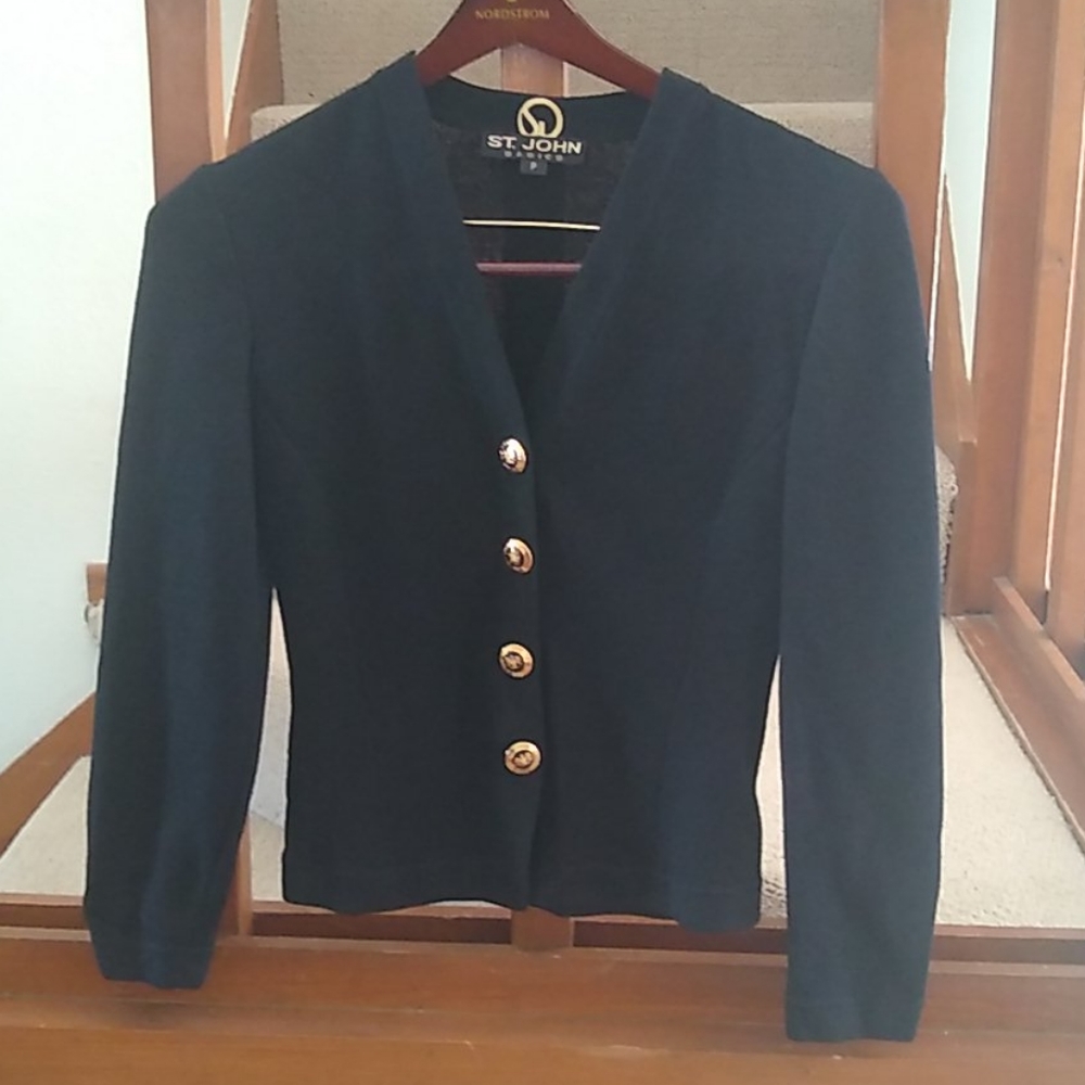 St. John Knit Black Jacket SX P.